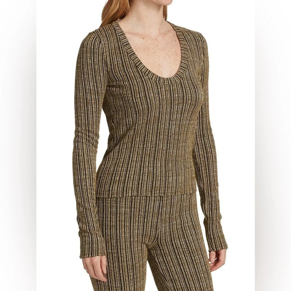 rag & bone Raimi Ribbed Long Sleeve Top in Seed Green size XS - Picture 1 of 10